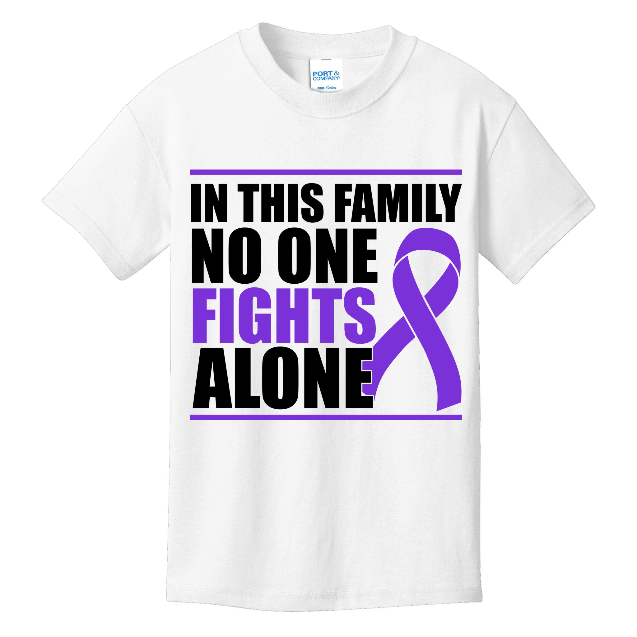 In This Family No One Fights Alone Pancreatic Cancer Kids T-Shirt