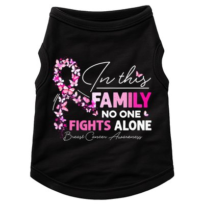 In This Family No One Fight Alone Breast Cancer Awareness Doggie Tank