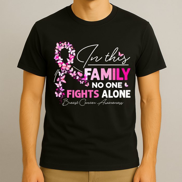 In This Family No One Fight Alone Breast Cancer Awareness T-Shirt