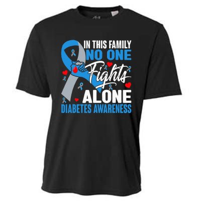 In This Family No One Fight Alone Diabetes Awareness Hands Cooling Performance Crew T-Shirt