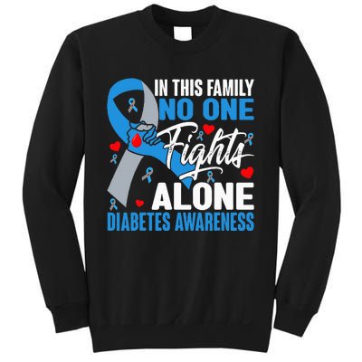 In This Family No One Fight Alone Diabetes Awareness Hands Sweatshirt