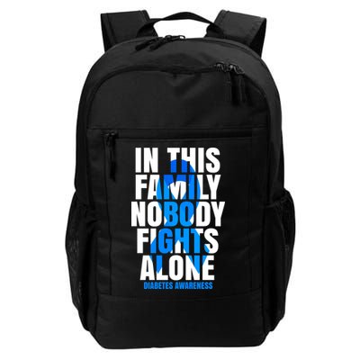 In This Family Nobody Fights Alone Diabetes Awareness Backpack