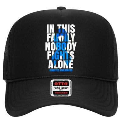 In This Family Nobody Fights Alone Diabetes Awareness Trucker Hat