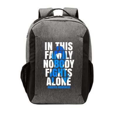 In This Family Nobody Fights Alone Diabetes Awareness Vector Backpack