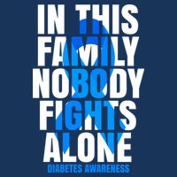 In This Family Nobody Fights Alone Diabetes Awareness 7 Panel Mesh Trucker Snapback Hat