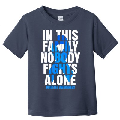 In This Family Nobody Fights Alone Diabetes Awareness Toddler T-Shirt
