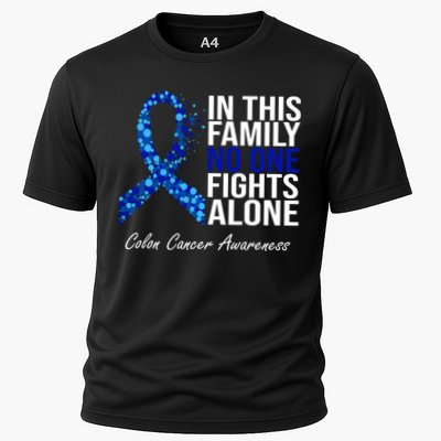 In This Family No One Fights Alone Colon Cancer Ribbon Performance Shirt