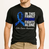 In This Family No One Fights Alone Colon Cancer Ribbon Cooling Performance Crew T-Shirt