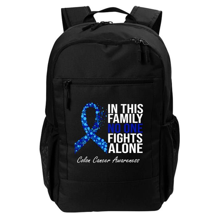 In This Family No One Fights Alone Colon Cancer Ribbon Backpack