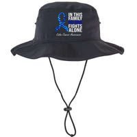 In This Family No One Fights Alone Colon Cancer Ribbon Bucket Hat