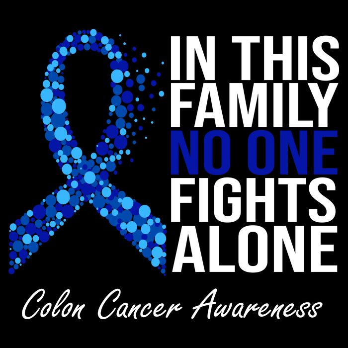 In This Family No One Fights Alone Colon Cancer Ribbon 16 in Basic Backpack