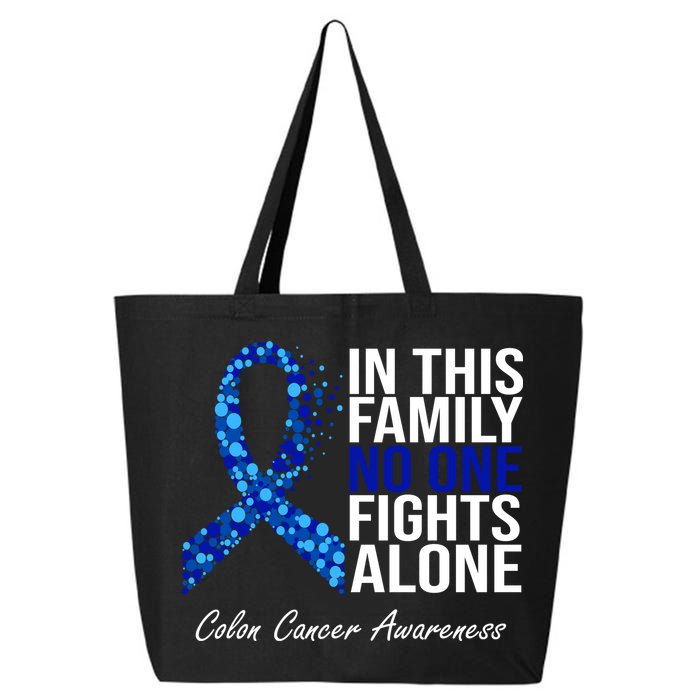 In This Family No One Fights Alone Colon Cancer Ribbon 25L Jumbo Tote