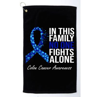 In This Family No One Fights Alone Colon Cancer Ribbon Golf Towel
