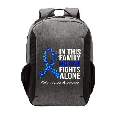 In This Family No One Fights Alone Colon Cancer Ribbon Vector Backpack