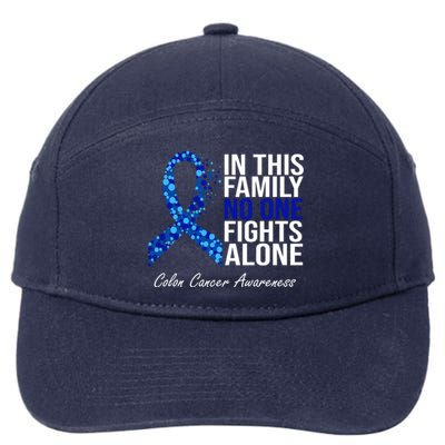 In This Family No One Fights Alone Colon Cancer Ribbon 7-Panel Snapback Hat