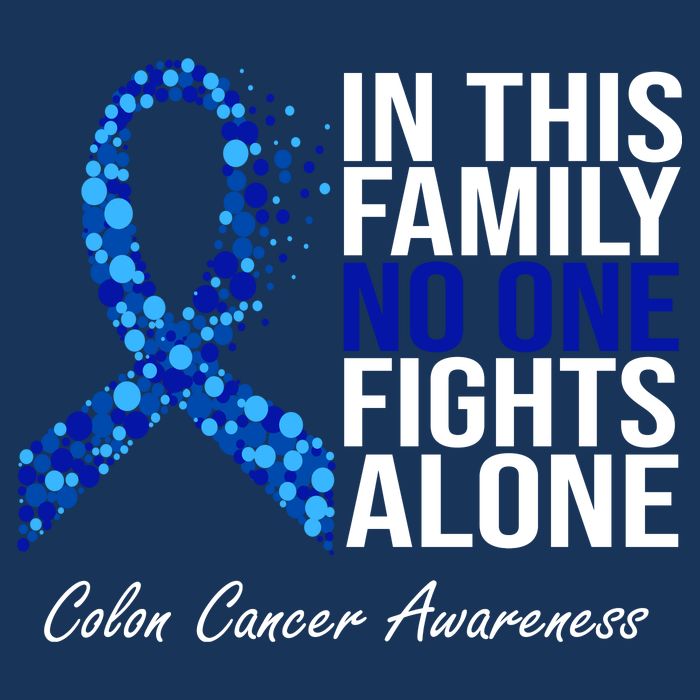 In This Family No One Fights Alone Colon Cancer Ribbon Infant Baby Jersey Bodysuit