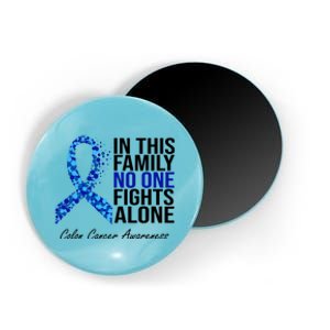 In This Family No One Fights Alone Colon Cancer Ribbon Magnet