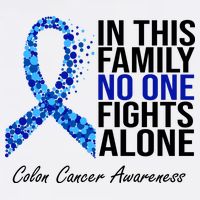 In This Family No One Fights Alone Colon Cancer Ribbon Garment-Dyed Sweatshirt