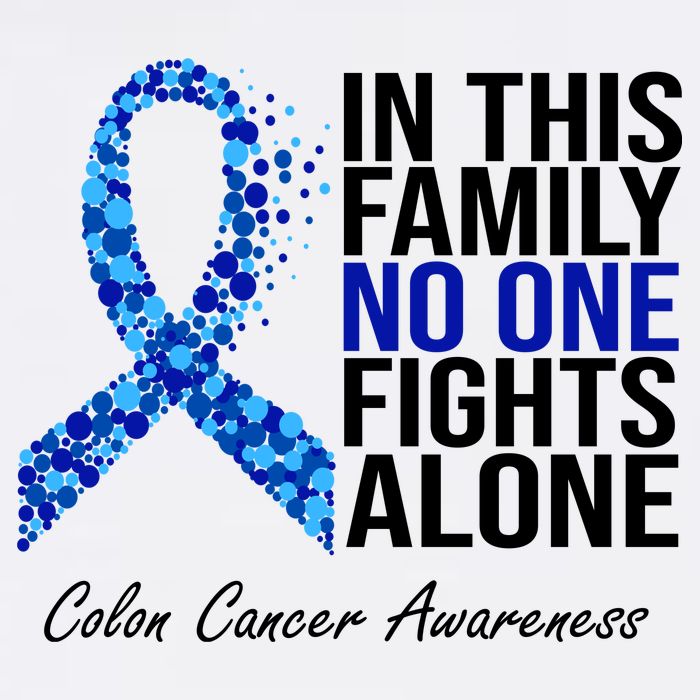 In This Family No One Fights Alone Colon Cancer Ribbon Garment-Dyed Sweatshirt