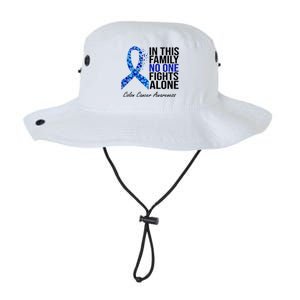 In This Family No One Fights Alone Colon Cancer Ribbon Legacy Cool Fit Booney Bucket Hat