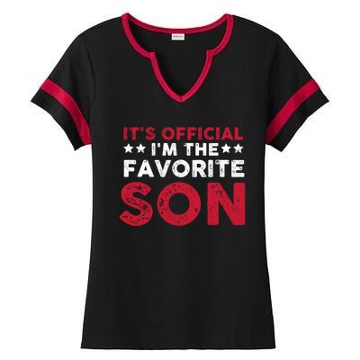 Im The Favorite Son Funny Saying Ladies Halftime Notch Neck Tee