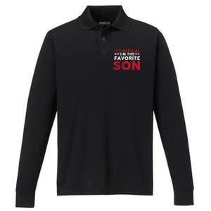 Im The Favorite Son Funny Saying Performance Long Sleeve Polo