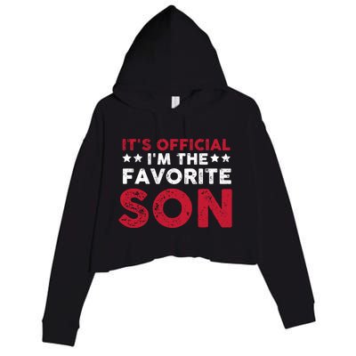 Im The Favorite Son Funny Saying Crop Fleece Hoodie