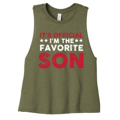 Im The Favorite Son Funny Saying Women's Racerback Cropped Tank