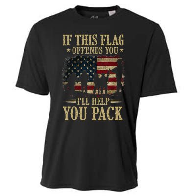 If This Flag Offends You Ill Help You Pack American Flag Cooling Performance Crew T-Shirt