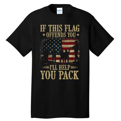 If This Flag Offends You Ill Help You Pack American Flag Tall T-Shirt