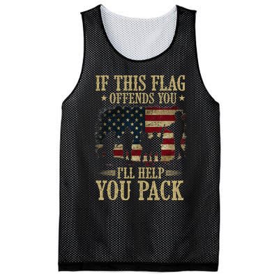 If This Flag Offends You Ill Help You Pack American Flag Mesh Reversible Basketball Jersey Tank