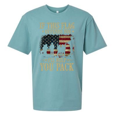 If This Flag Offends You Ill Help You Pack American Flag Sueded Cloud Jersey T-Shirt