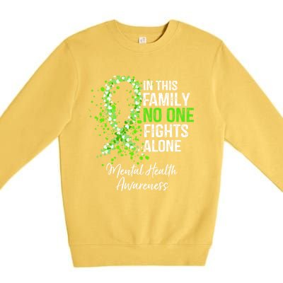 In This Family No One Fights Alone Tal Health Awareness Gift Premium Crewneck Sweatshirt