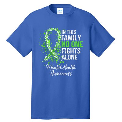 In This Family No One Fights Alone Tal Health Awareness Gift Tall T-Shirt