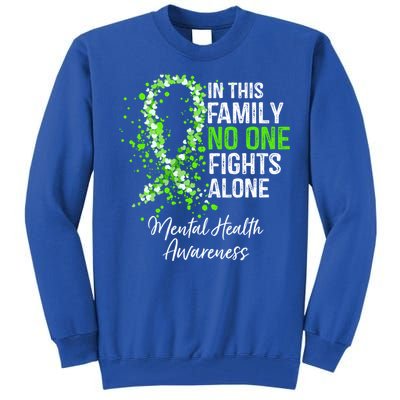 In This Family No One Fights Alone Tal Health Awareness Gift Tall Sweatshirt