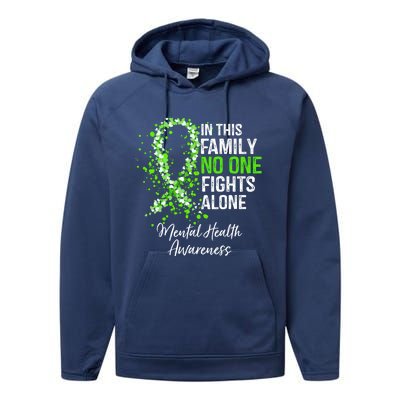 In This Family No One Fights Alone Tal Health Awareness Gift Performance Fleece Hoodie