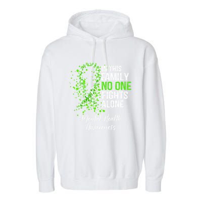 In This Family No One Fights Alone Tal Health Awareness Gift Garment-Dyed Fleece Hoodie