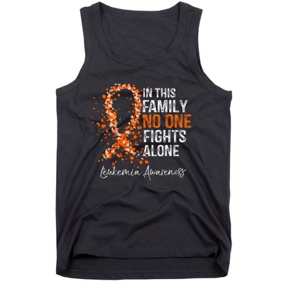 In This Family No One Fights Alone Leukemia Awareness Tank Top