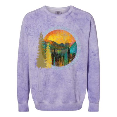 Into The Forest I Go Hiking Nature Lover Camping Gift Colorblast Crewneck Sweatshirt