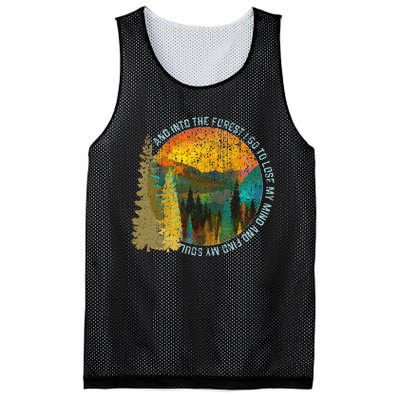 Into The Forest I Go Hiking Nature Lover Camping Gift Mesh Reversible Basketball Jersey Tank