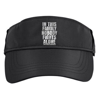In This Family Nobody Fights Alone Lung Cancer Awareness Adult Drive Performance Visor