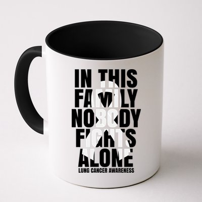 In This Family Nobody Fights Alone Lung Cancer Awareness Mug