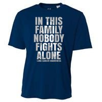 In This Family Nobody Fights Alone Lung Cancer Awareness Cooling Performance Crew T-Shirt