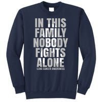 In This Family Nobody Fights Alone Lung Cancer Awareness Sweatshirt