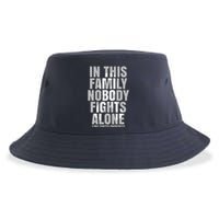 In This Family Nobody Fights Alone Lung Cancer Awareness Sustainable Bucket Hat