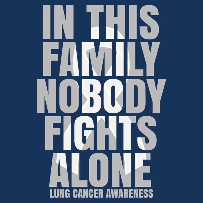 In This Family Nobody Fights Alone Lung Cancer Awareness Button