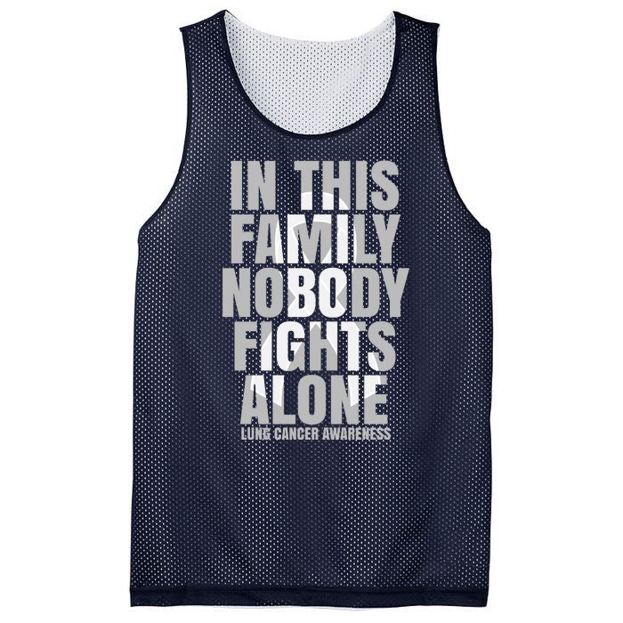 In This Family Nobody Fights Alone Lung Cancer Awareness Mesh Reversible Basketball Jersey Tank