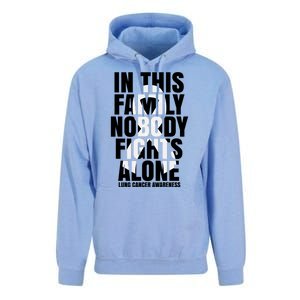 In This Family Nobody Fights Alone Lung Cancer Awareness Unisex Surf Hoodie