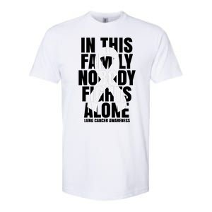 In This Family Nobody Fights Alone Lung Cancer Awareness Softstyle CVC T-Shirt