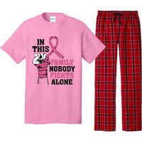 In This Family Nobody Fights Alone Breast Cancer Awareness Pajama Set